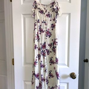 White floral maxi dress